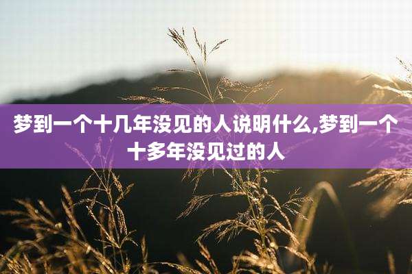 梦到一个十几年没见的人说明什么,梦到一个十多年没见过的人