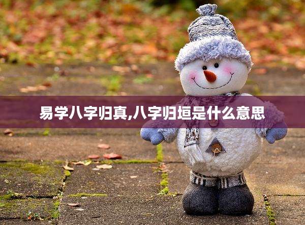易学八字归真,八字归垣是什么意思