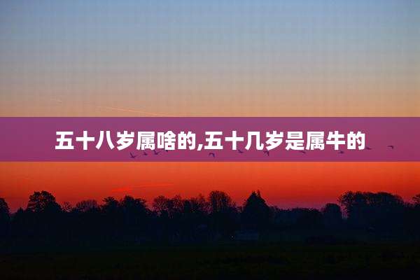 五十八岁属啥的,五十几岁是属牛的