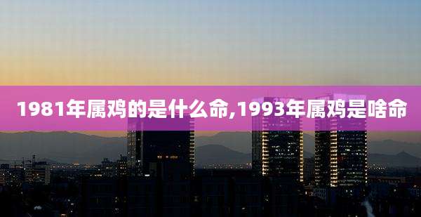 1981年属鸡的是什么命,1993年属鸡是啥命