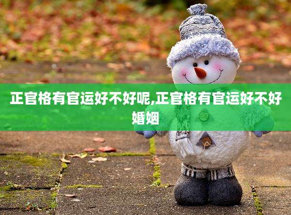 正官格有官运好不好呢,正官格有官运好不好婚姻