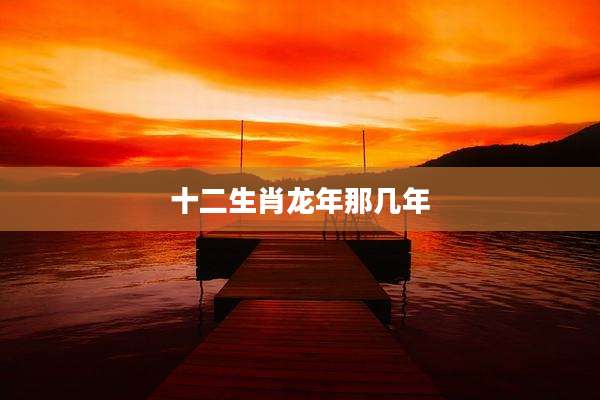 十二生肖龙年那几年