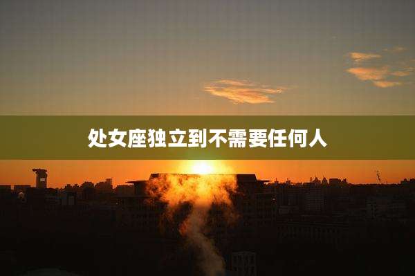 处女座独立到不需要任何人