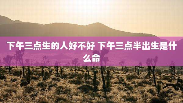 下午三点生的人好不好 下午三点半出生是什么命