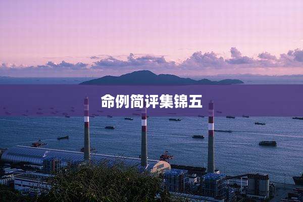 命例简评集锦五