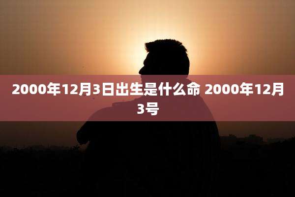 2000年12月3日出生是什么命 2000年12月3号