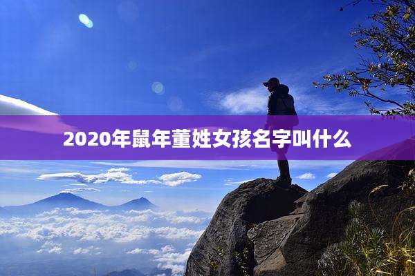 2020年鼠年董姓女孩名字叫什么