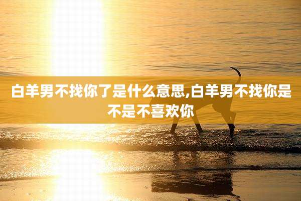 白羊男不找你了是什么意思,白羊男不找你是不是不喜欢你