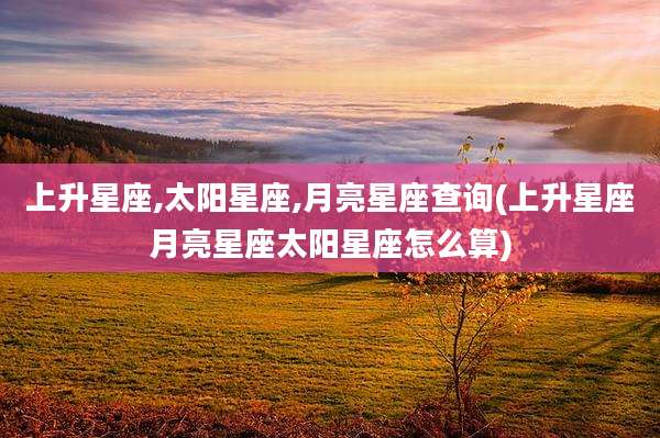 上升星座,太阳星座,月亮星座查询(上升星座月亮星座太阳星座怎么算)