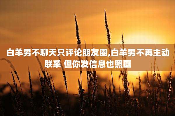 白羊男不聊天只评论朋友圈,白羊男不再主动联系 但你发信息也照回