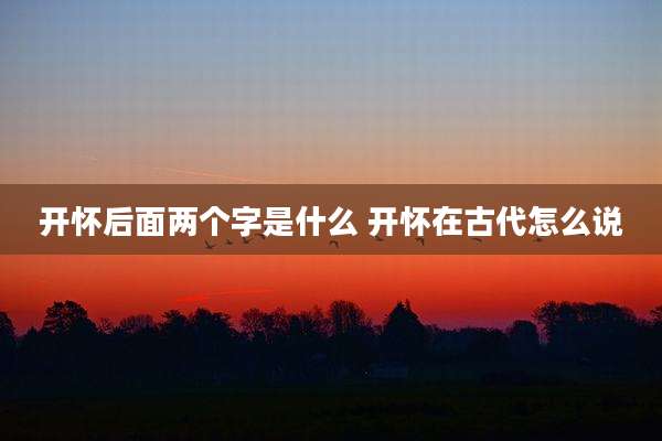 开怀后面两个字是什么 开怀在古代怎么说