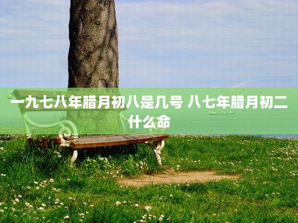 一九七八年腊月初八是几号 八七年腊月初二什么命
