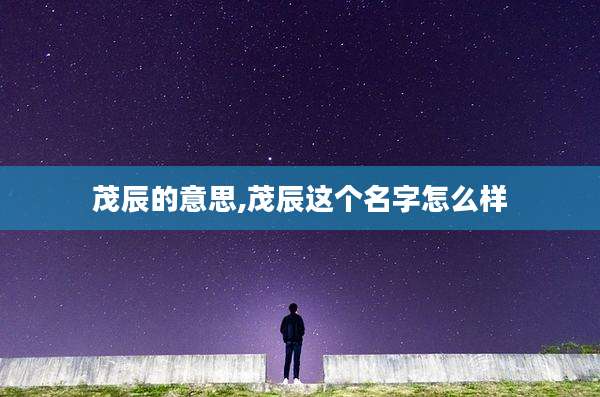 茂辰的意思,茂辰这个名字怎么样