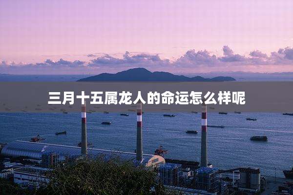 三月十五属龙人的命运怎么样呢
