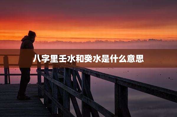 八字里壬水和癸水是什么意思