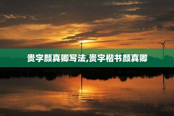 贵字颜真卿写法,贵字楷书颜真卿