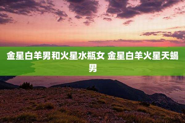 金星白羊男和火星水瓶女 金星白羊火星天蝎男