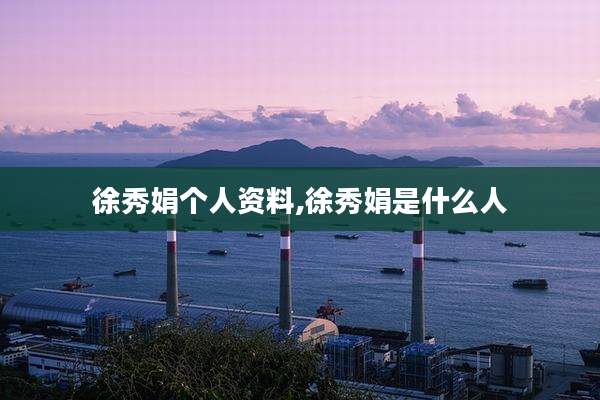 徐秀娟个人资料,徐秀娟是什么人