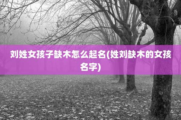刘姓女孩子缺木怎么起名(姓刘缺木的女孩名字)