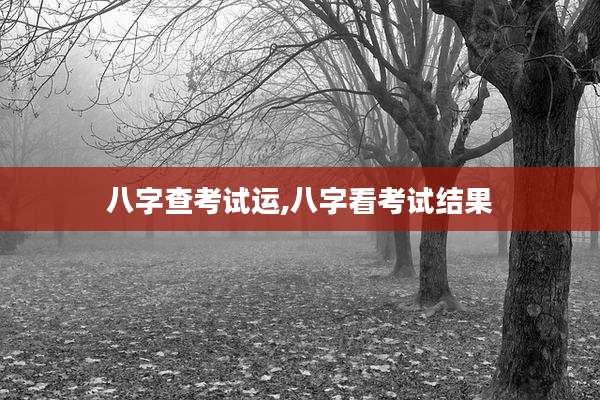 八字查考试运,八字看考试结果