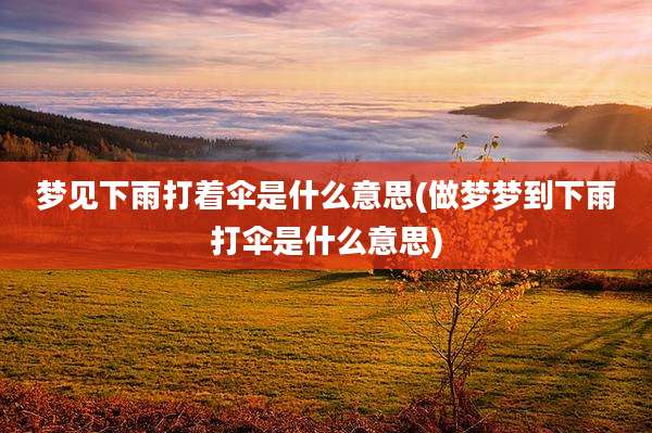 梦见下雨打着伞是什么意思(做梦梦到下雨打伞是什么意思)