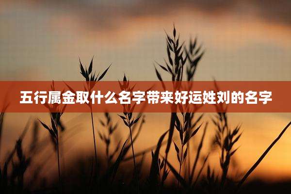 五行属金取什么名字带来好运姓刘的名字
