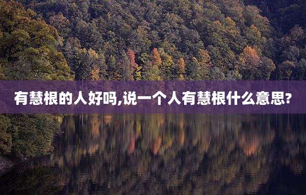 有慧根的人好吗,说一个人有慧根什么意思?