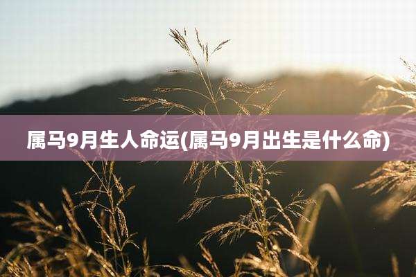 属马9月生人命运(属马9月出生是什么命)