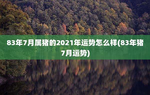 83年7月属猪的2021年运势怎么样(83年猪7月运势)