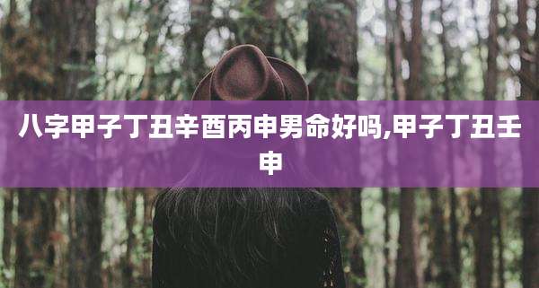 八字甲子丁丑辛酉丙申男命好吗,甲子丁丑壬申
