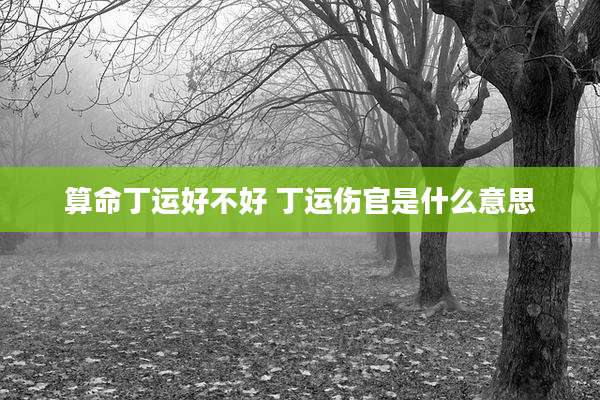 算命丁运好不好 丁运伤官是什么意思
