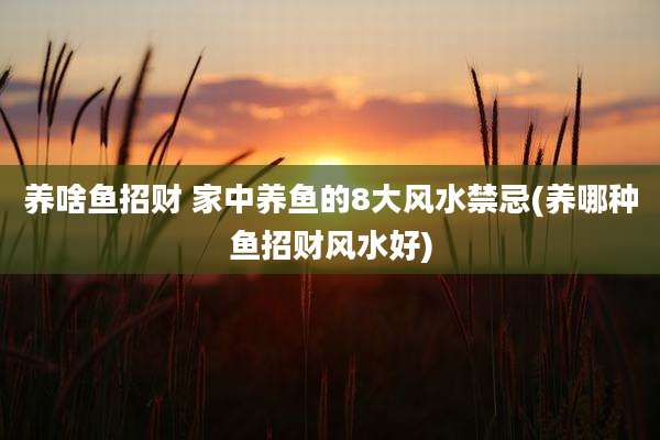养啥鱼招财 家中养鱼的8大风水禁忌(养哪种鱼招财风水好)