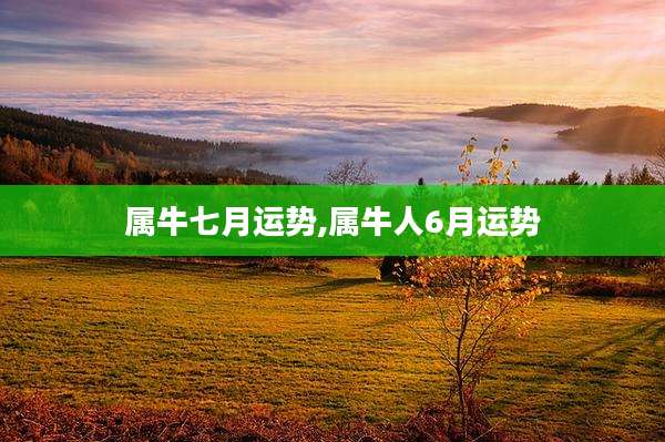 属牛七月运势,属牛人6月运势