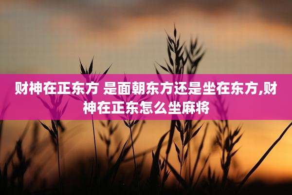 财神在正东方 是面朝东方还是坐在东方,财神在正东怎么坐麻将