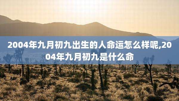 2004年九月初九出生的人命运怎么样呢,2004年九月初九是什么命