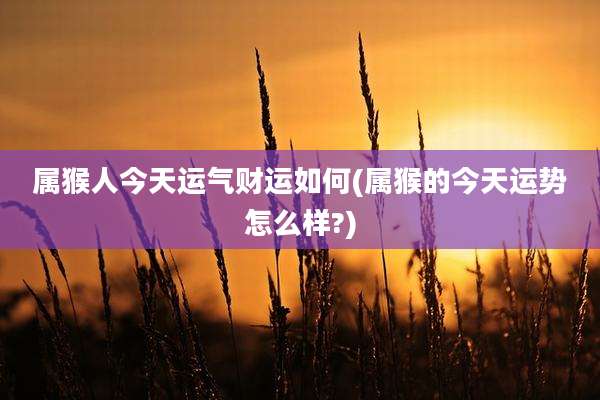 属猴人今天运气财运如何(属猴的今天运势怎么样?)