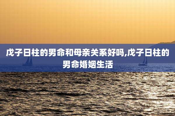 戊子日柱的男命和母亲关系好吗,戊子日柱的男命婚姻生活