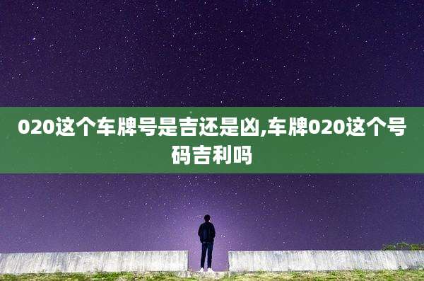 020这个车牌号是吉还是凶,车牌020这个号码吉利吗