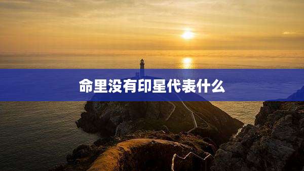 命里没有印星代表什么