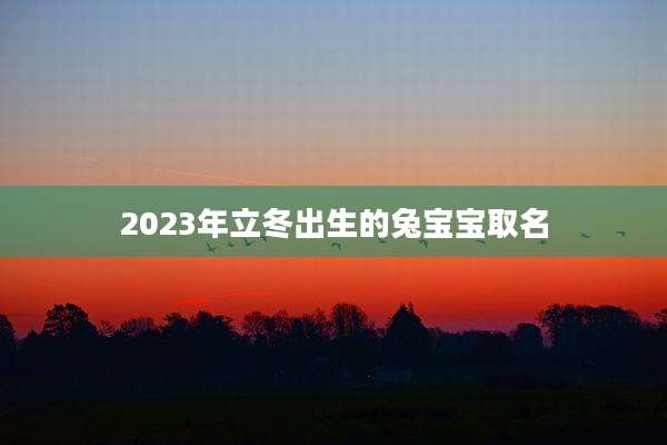 2023年立冬出生的兔宝宝取名