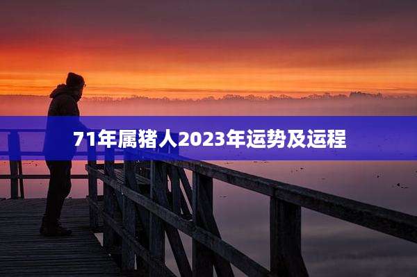 71年属猪人2023年运势及运程
