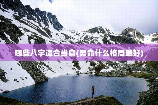 哪些八字适合当官(男命什么格局最好)