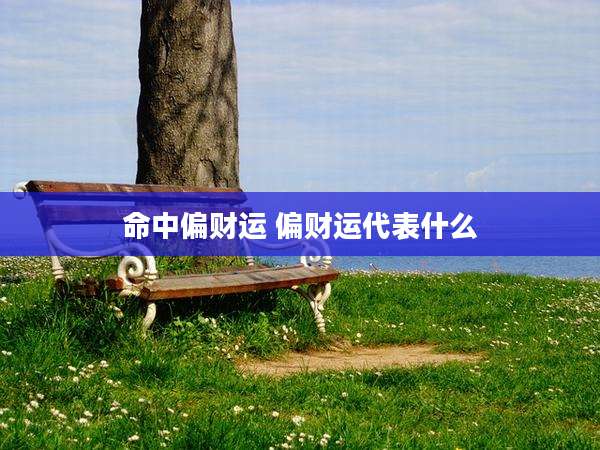 命中偏财运 偏财运代表什么