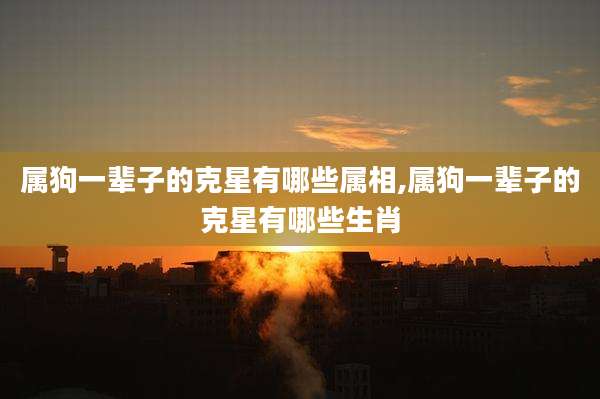 属狗一辈子的克星有哪些属相,属狗一辈子的克星有哪些生肖