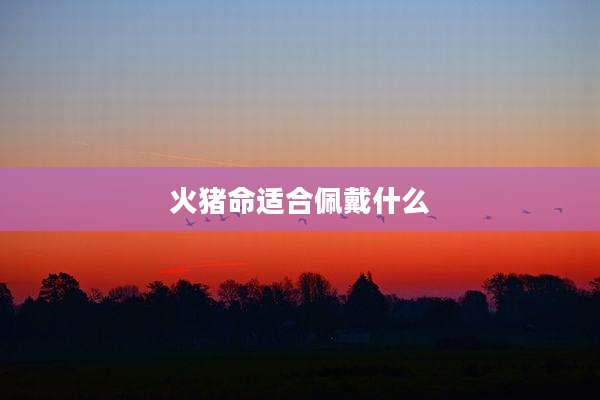 火猪命适合佩戴什么