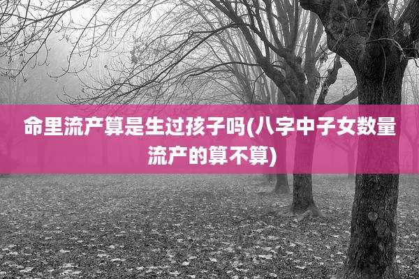 命里流产算是生过孩子吗(八字中子女数量 流产的算不算)