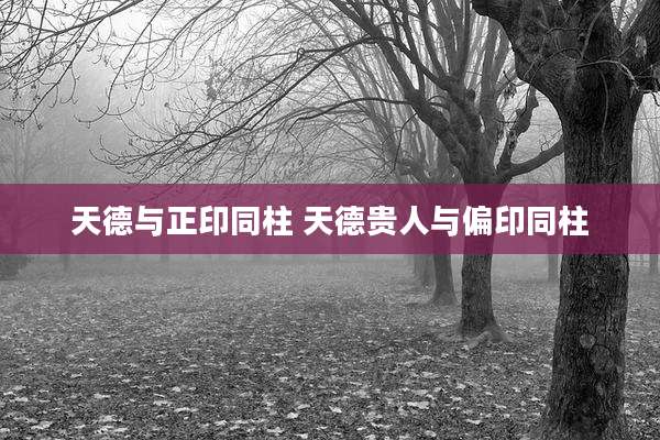 天德与正印同柱 天德贵人与偏印同柱
