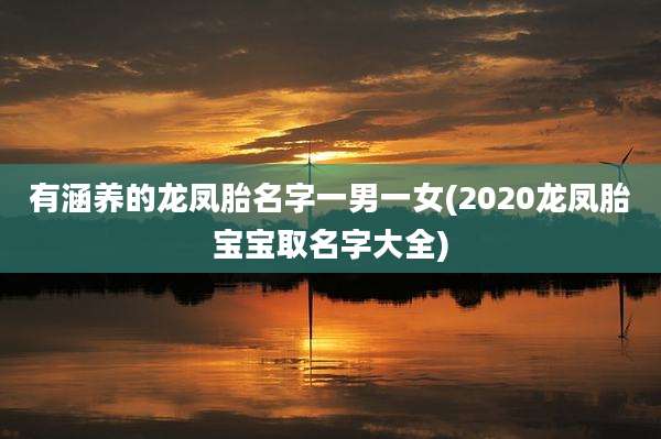 有涵养的龙凤胎名字一男一女(2020龙凤胎宝宝取名字大全)