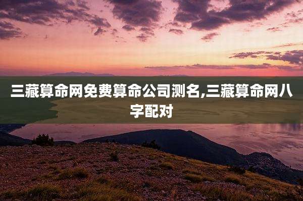 三藏算命网免费算命公司测名,三藏算命网八字配对