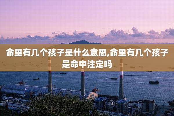 命里有几个孩子是什么意思,命里有几个孩子是命中注定吗